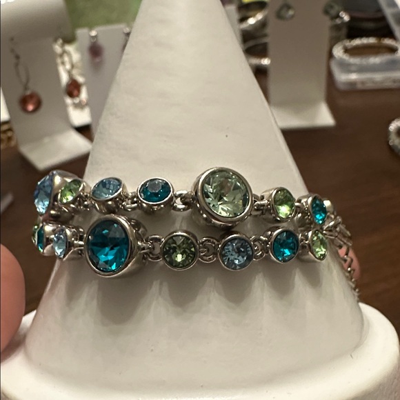 🧡RARE!!! Touchstone Crystal by Swarovski "Blue Sky” Glam Bracelet Circa 2014 🧡 - Picture 5 of 7